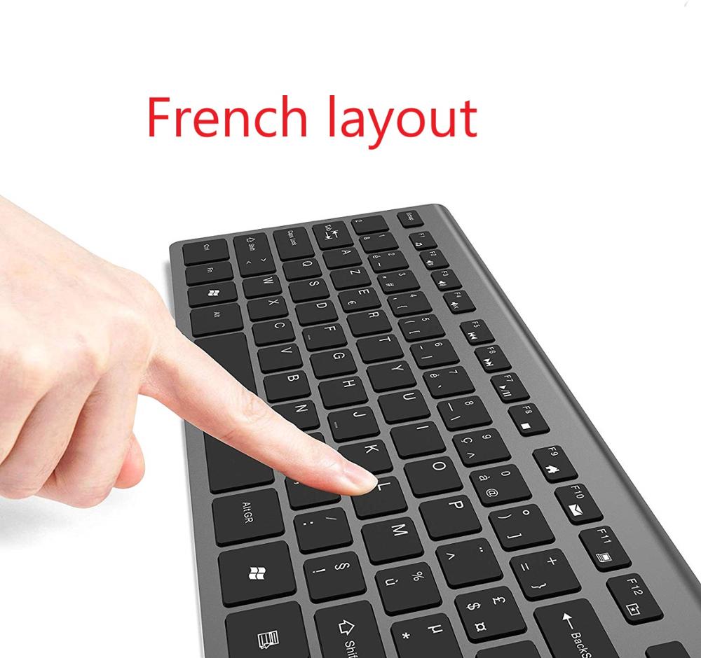 US/ Germany / France / Spain Wireless Keyboard and Mouse, Ergonomic For Home Office Games: French layout