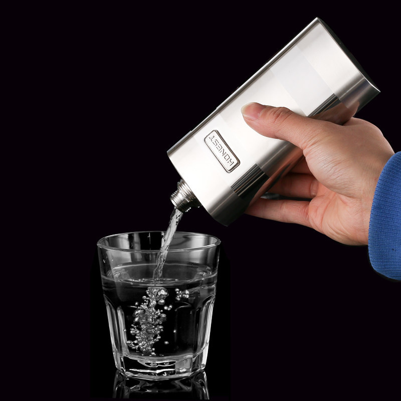 Petaca de cadera de 12OZ-QL, Petaca portátil para licor, Whisky, frasco grande de acero inoxidable de 12 onzas, cantimplora, vino, artilugios de botella para hombre