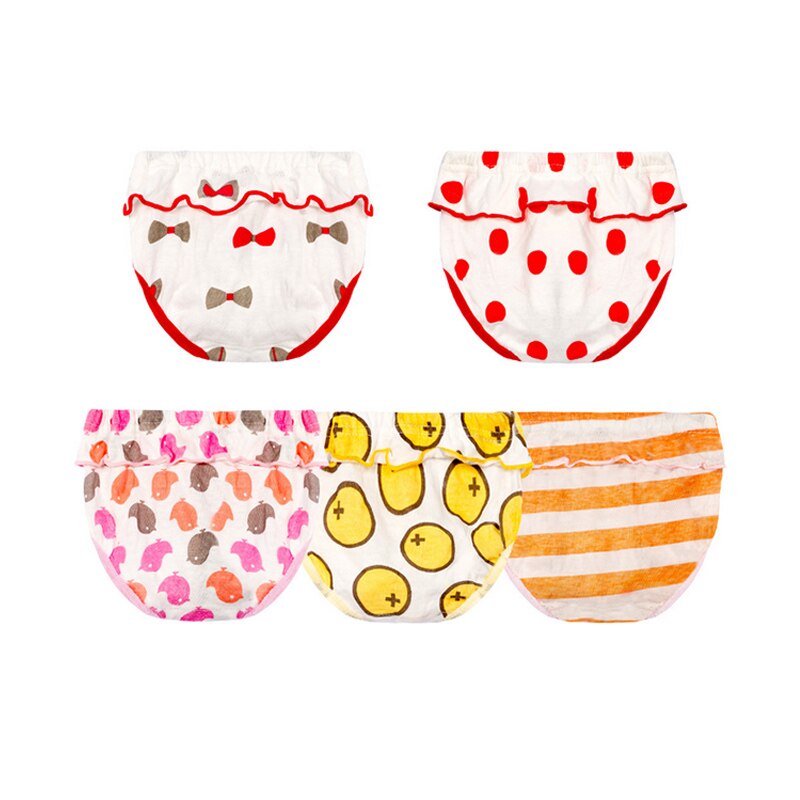 5 Stks/partij Baby Print Slipje Pasgeboren Baby Ademend Ondergoed Underpants Baby Slipje Leuke Slips Voor Meisjes Onder Pant: 6m