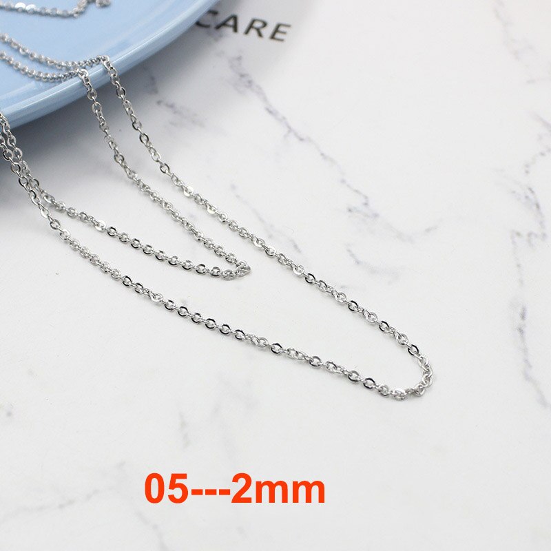 5 Yards 316L Rvs Flat Link Kabel Bulk Chain 1mm 1.5mm 2mm 2.5mm 3mm voor DIY Ketting Sieraden Maken Bevindingen Ambachten: 2mm width silver