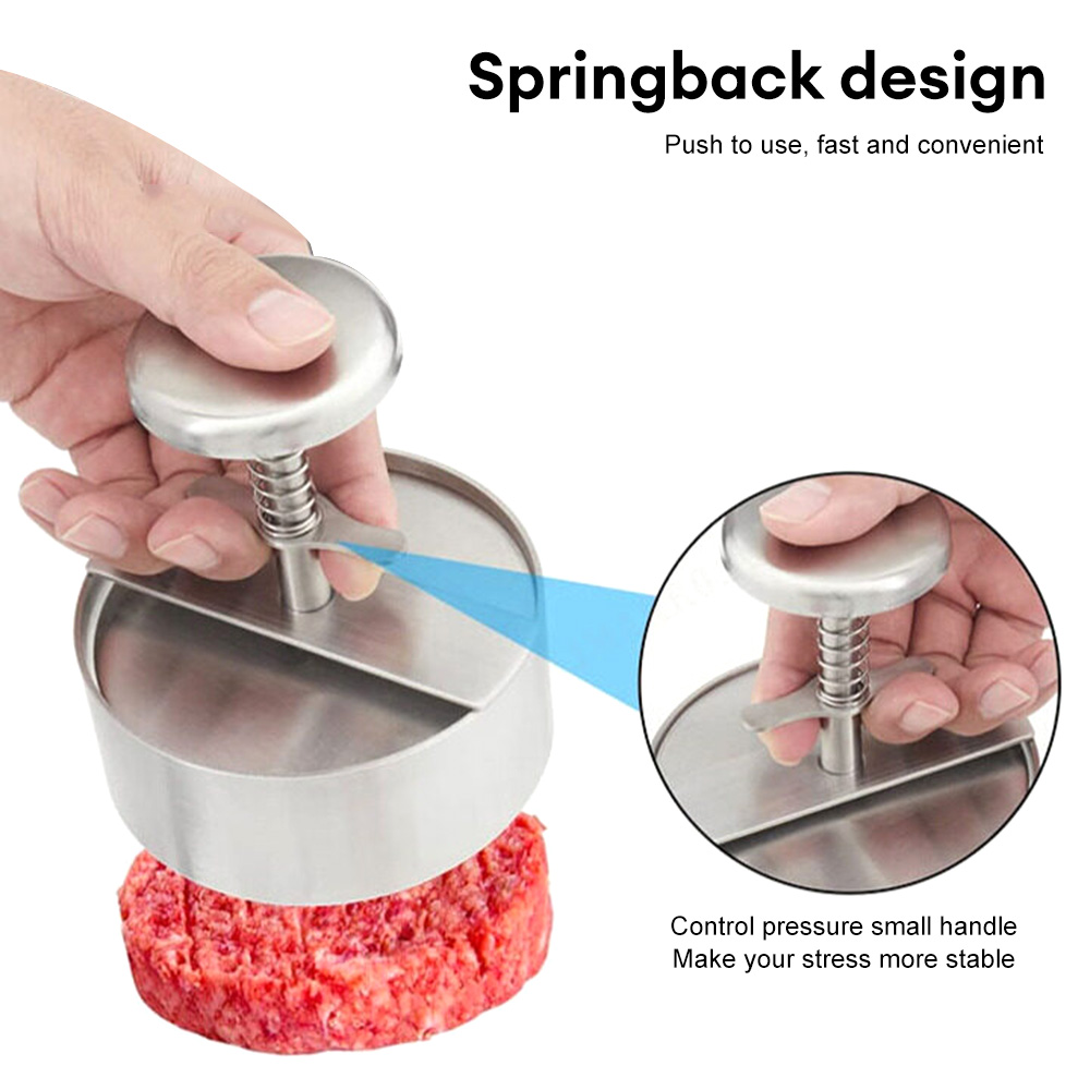 Hamburger Patty Maker Press Burger Patty Maker 304 Aço Inoxidável Pork Beef Burgers Manual Press Mold para Grill Ferramenta de Carne