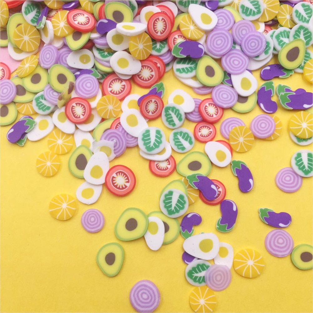 Mezcla de arcilla polimérica de aguacate para manualidades, mezcla de 100g, rociadores de arcilla para uñas artísticas bricolaje, accesorios de Material para decoración de teléfono