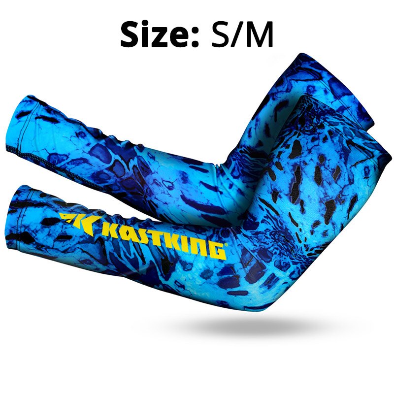 KastKing-Mangas de protección UV para brazo, de secado rápido, transpirables, de alta elasticidad, para deportes al aire libre, ropa de pesca y senderismo: Blue-SM