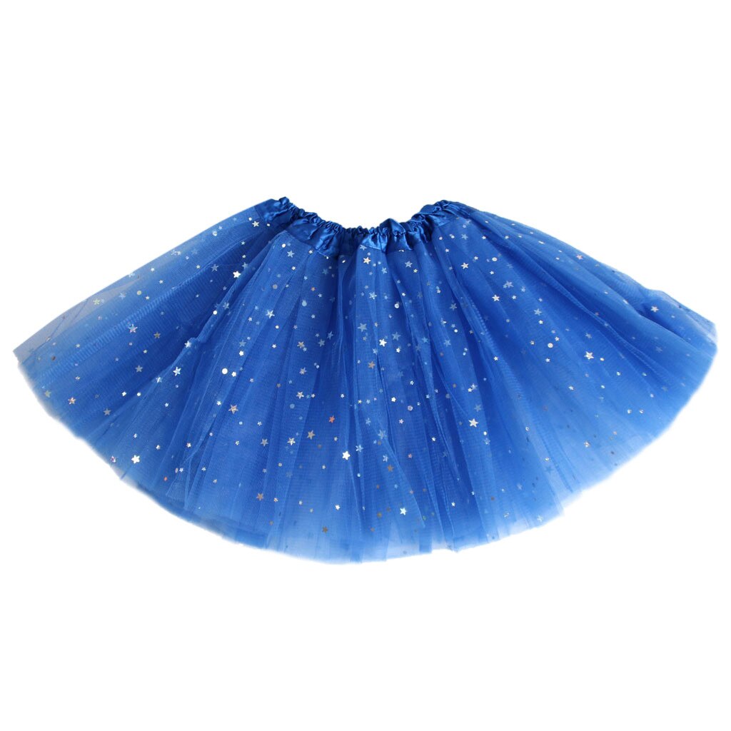 Toddler Baby Girls Tutu Party Dance Ballet Costume Dot Print Sequins Skirts: Blue