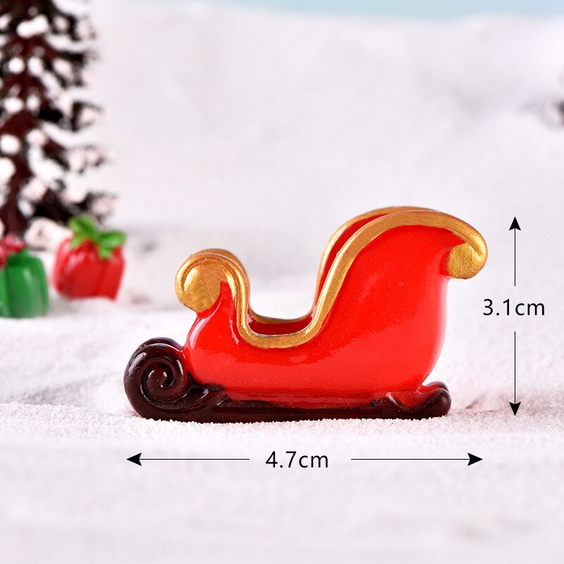 Christmas elk snowman sleigh deer car micro landscape snow decoration locomotive compartment resin decoration: deer cart