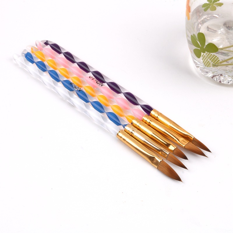 5 stks/partij Nail Art Brush Acryl Crystal Nail Carving Schilderen Pen UV Gel Polish Cuticle Pusher Puntjes Gereedschap Set
