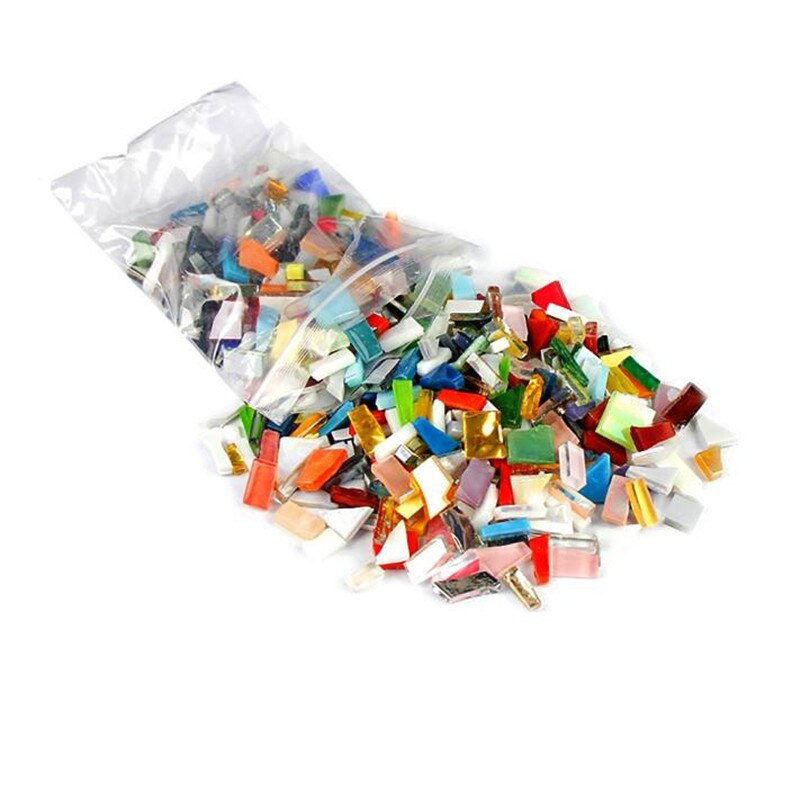 Carreaux de mosaïque en verre de cristal de couleurs mélangées, Puzzle, matériel artisanal pour enfants/enfants, 230g