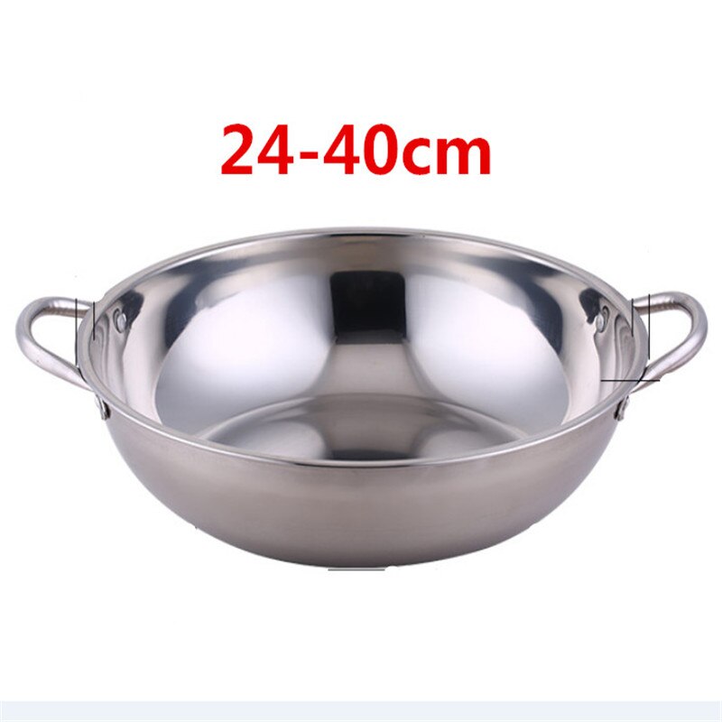 24-40cm Stainless Steel 1.5mm Thick Double Ear Soup Cooker Pot Twin Divided Cookware home Kitchen round induction cooker