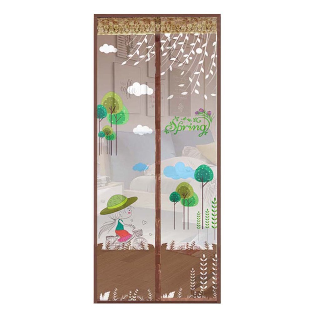 Hands-free Magnetic mosquito net door net Anti fly insect mosquito door screen Anti-Mosquito Magnetic curtain mesh for door: 90x210cm coffee 2
