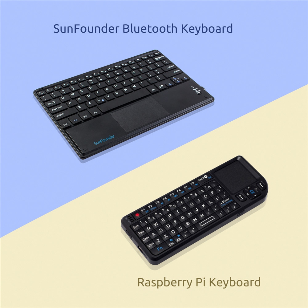 SunFounder 10,1 ''Ultra delgado teclado inalámbrico Bluetooth para Raspberry Pi 3B + 3B 2 Modelo B & B 1 con TouchPad para Windows Android