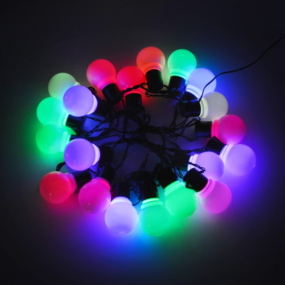 Bulb Lantern String Light Lawn Lamp Globe Christmas Decor Landscape Yard Led Garden Outdoor 220V 230V 240V EU Power Plug: Multicolor -- Milky / 2.5M 10 Bulbs