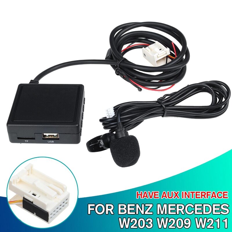 Módulo de audio inalámbrico por Bluetooth, adaptador auxiliar de Teléfono manos libres para Mercedes Benz W203 W209 W211, adaptador de Cable de teléfono