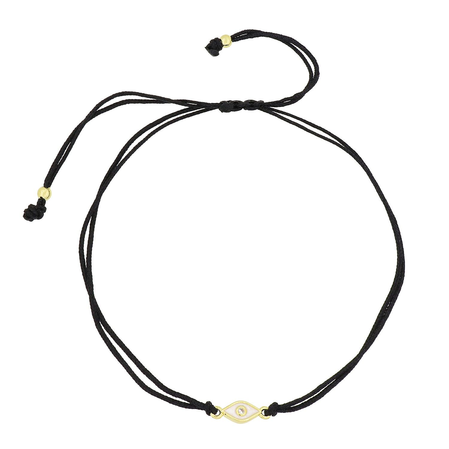 Aaa Zirconia Stenen Wit Emaille Mini Leuke Evil Eye Lucky Bedelarmband Vrouwen Vergulde Messing Kralen Verstelbare sieraden: Reddish Brown