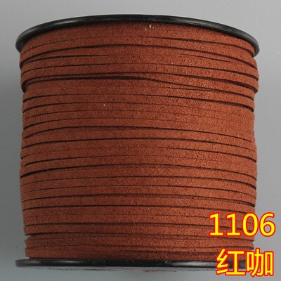 Black White Brown 100 Meters 3mm Flat Faux Suede Velvet Korean Leather Cord String Rope String Lace Jewelry Finding for DIY Chok: 1106