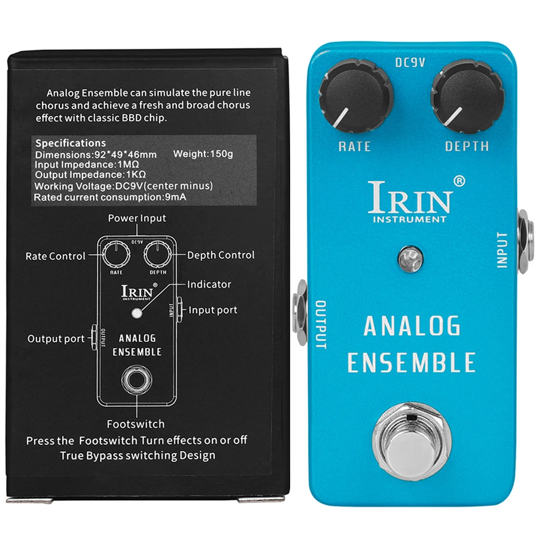 IRIN Guitarra Effect Pedal Compression Fuzz Overdrive Distortion Boost Bass True Bypass Pedals Electric Guitar Accessories: green