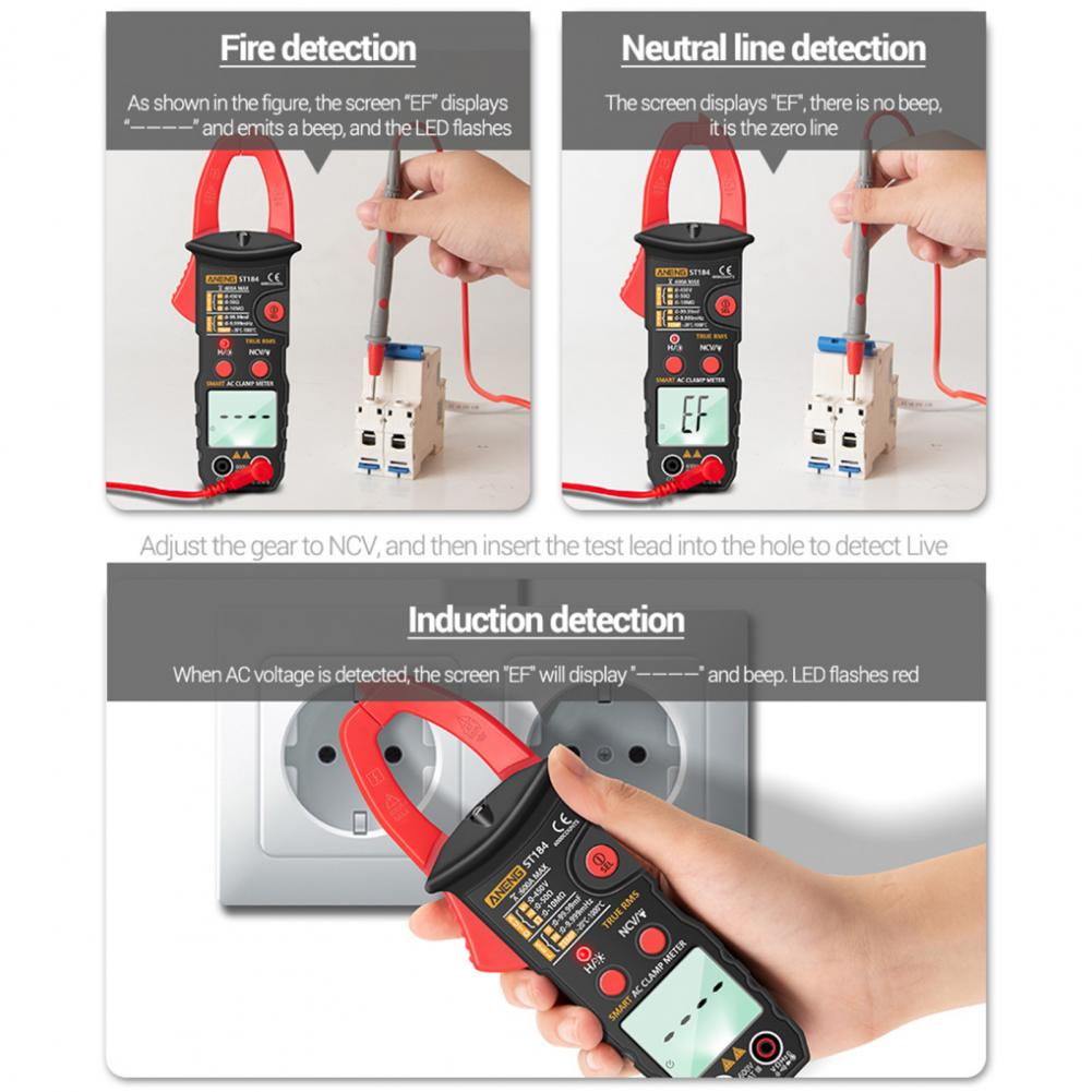 Electrician Clamp Multimeter Durable High Accuracy Electrician Clamp Meter Safe Capacitance Electrical Tester Meter