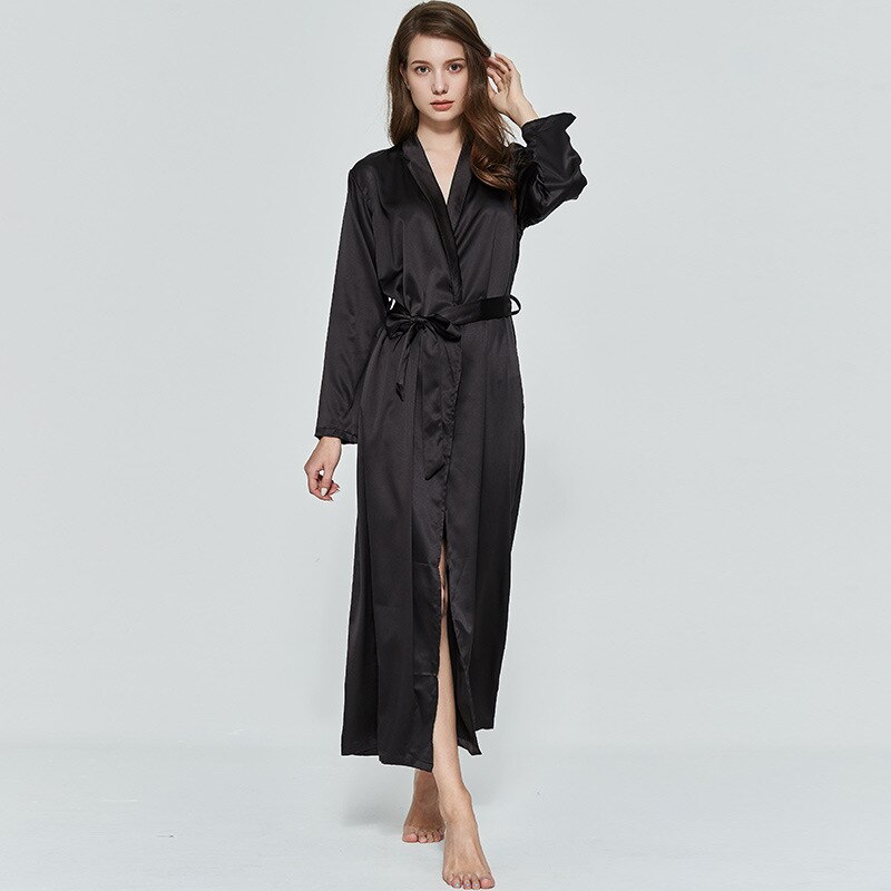 Loose Outer Robe Long Sleeve Cross V-Neck Women Nightgown Loose Sle... – Vicedeal