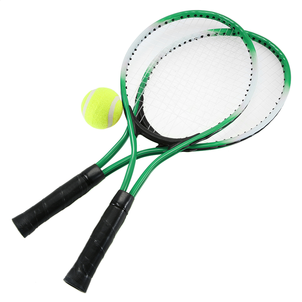 Set of 2 Teenager's Tennis Racket with Free ball For Training raquete de tennis Carbon Fiber Top Steel Material Tennis String