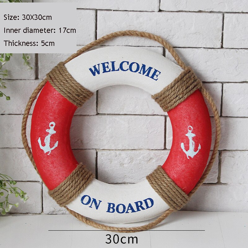 Red de pesca de algodón estilo mediterráneo, decoración náutica para el hogar, barra salvavidas, sala de estar, 30CM: red B