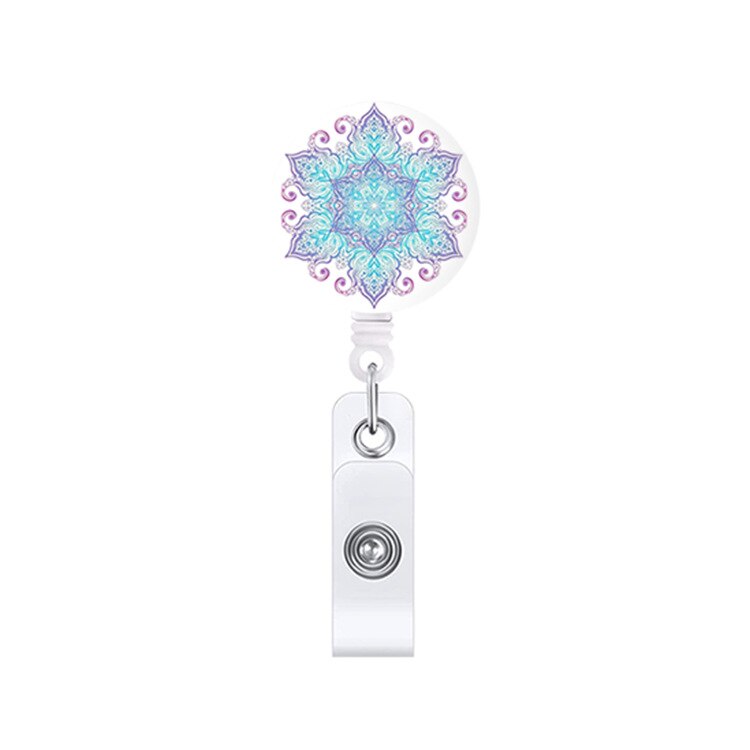 1 stykke top genoprettelig sygeplejerske badge holder blomster studerende id-kort navneskilt holder klip nøgleringe: 5