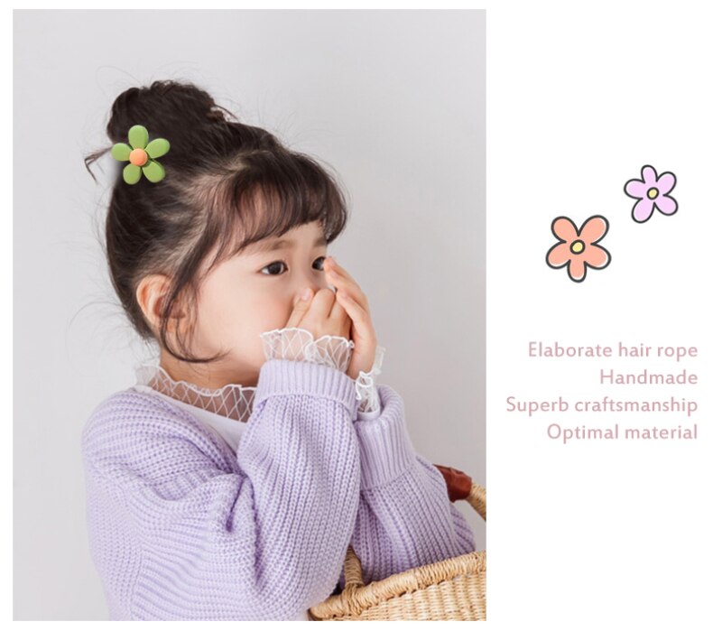 10 Stks/set Baby Meisje Kids Hoofddeksels Leuke Cartoon Fruit Dier Elastische Haarbanden Hoepel Hoofd Touw Paardenstaart Houder Haaraccessoires