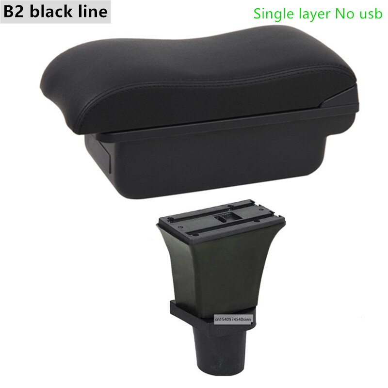 Car Armrest Box for Citroen C1 Special Retrofit Parts Center Storage Box with USB LED Light Accessories: B2 Black Line