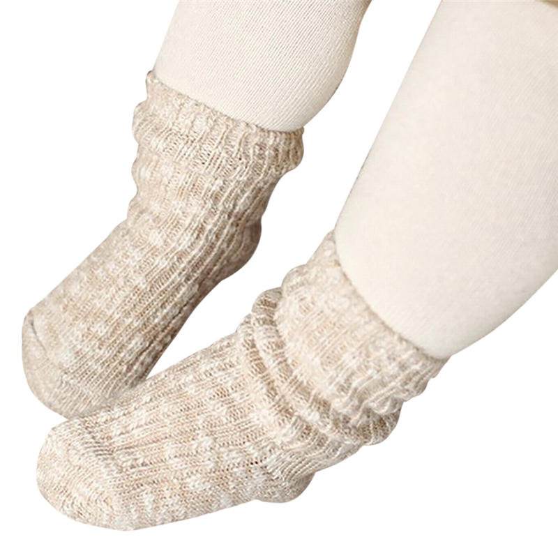 1 Pair Mix Color Cotton Baby Girls Boys Socks Ankle Length Thick Winter Calcetines Children Socks for 0-4 Years: Beige S