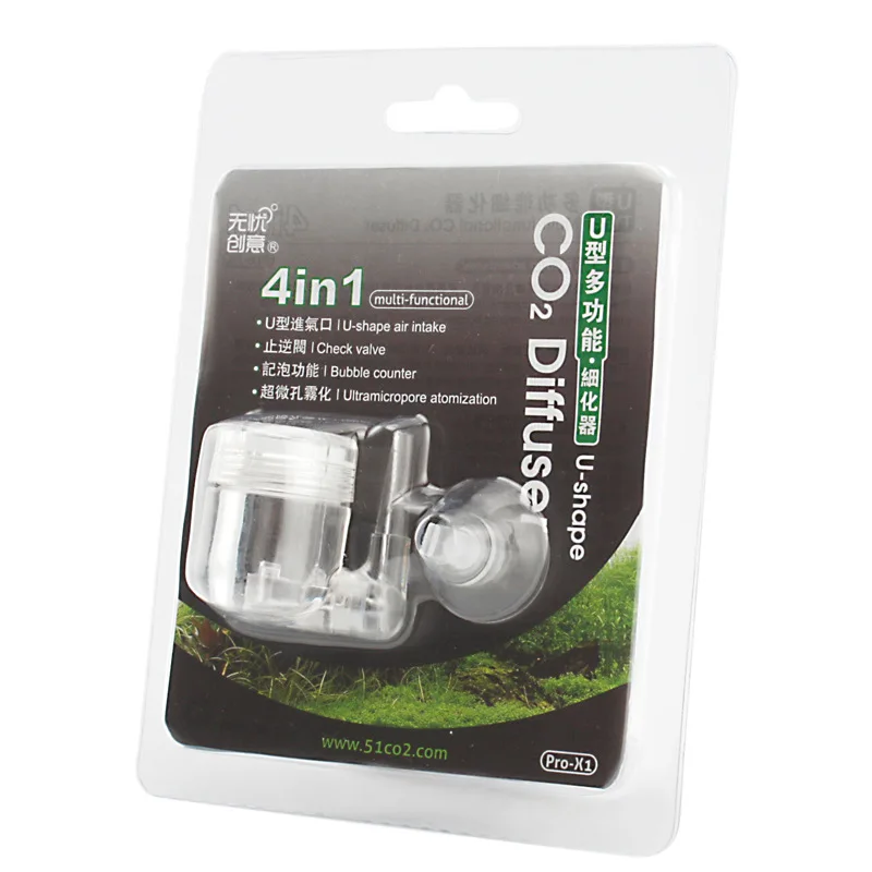 4-in-1 aquarium CO2-diffuser Kooldioxide verstuiverdiffuser met zuignap voor aquarium Geplant aquariumaccessoiresienia ★okset