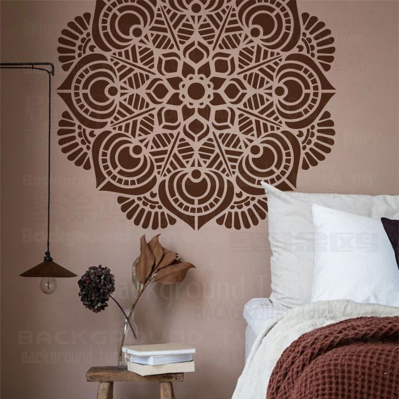 Plantilla de Mandala Extra grande de 70cm - 110cm para pintar decoraciones de flores de pared grande plantilla de suelo pintura plantillas redondas patrones S280