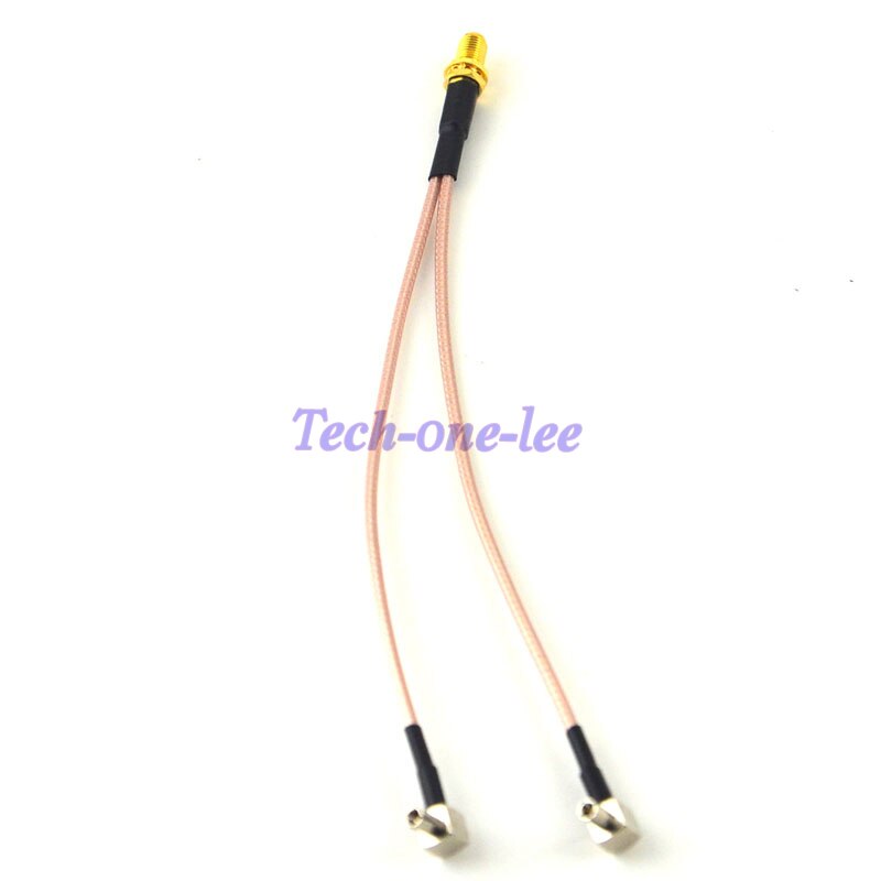 2 stuk/partij SMA-TS9 Adapter SMA Vrouwelijke naar Y type 2 TS9 Mannelijke Connector Splitter Pigtail Kabel RG316 15 CM