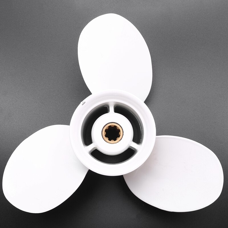 Propeller, Qiilu Outboard Propeller, 6G1 45941 00 EL 8 1/2 x 8 1/2 3 Blade Splined 7 Tooth Propeller Suitable for Yamaha 6 8HP Outboard
