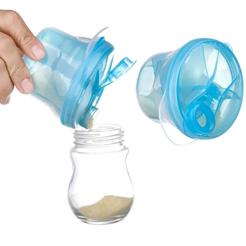 Nyfödd baby mjölkpulver dispenser formel förvaring kruka bärbar mat lagring tre rutnät rotation mjölkpulver snacks kopp