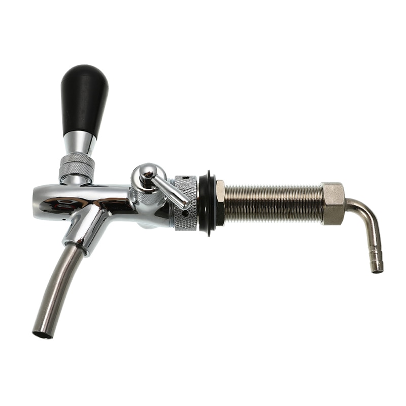 Adjustable Stainless Steel G5/8 Thread Beer Tap with 4inch Shank Chrome Plating Draft Beer Faucet Dispenser Beer Keg Accessories