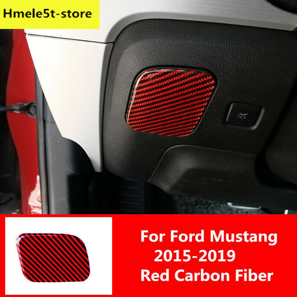 Knop Decor Decoratieve Stickers Carbon Fiber Cover Frame Red