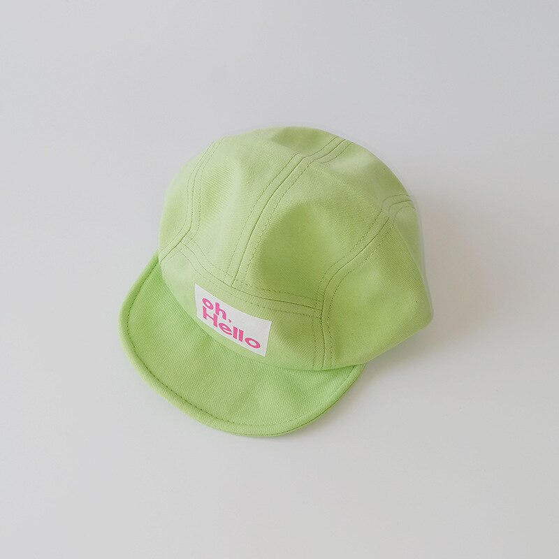 Lente Herfst Baby Baseball Cap Koreaanse Versie Peuter Baby Zachte Rand Outdoor Zonnehoed Kinderen Pure Kleur Snapback Hoeden: Light green