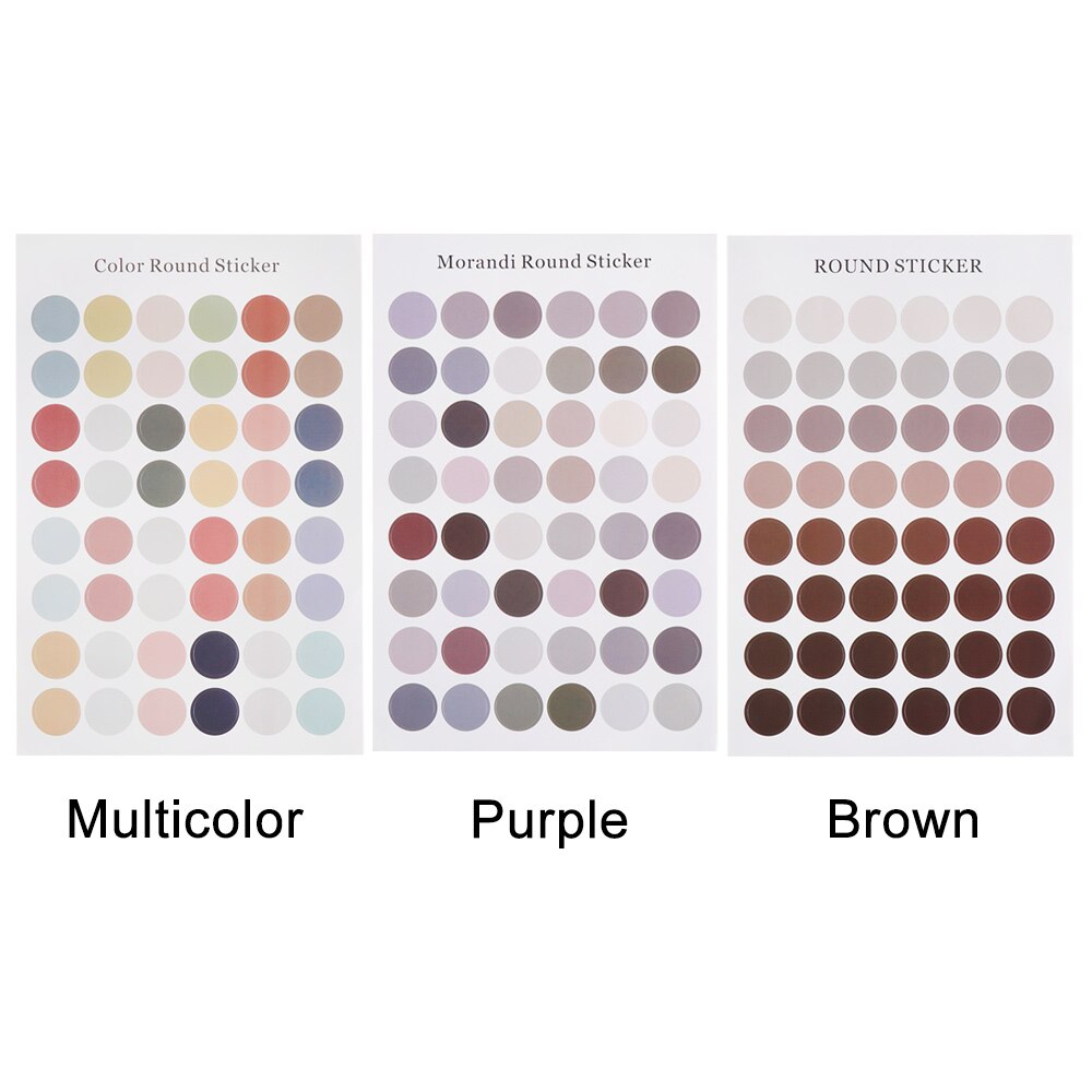 DIY Writeable Solid Color Stickers Kawaii Dot Stationery Stickers Scrapbooking Albums Paper Adhesive Sticker For Kids Supplies