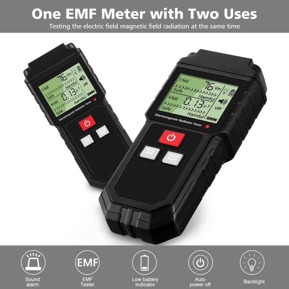 Electromagnetic Radiation Tester Electric Field Magnetic Field Dosimeter Tester Sound and Light Alarm Sensor
