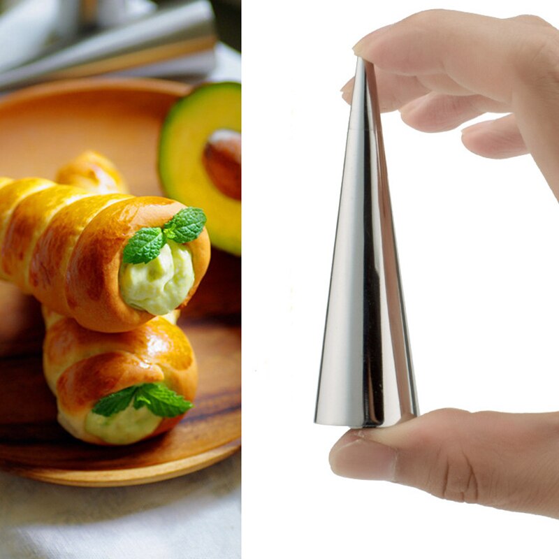 Moule Croissant cuisine inox cônes de cuisson corne pâtisserie rouleau gâteau moule spirale cuit Croissants Tubes Cookie outil