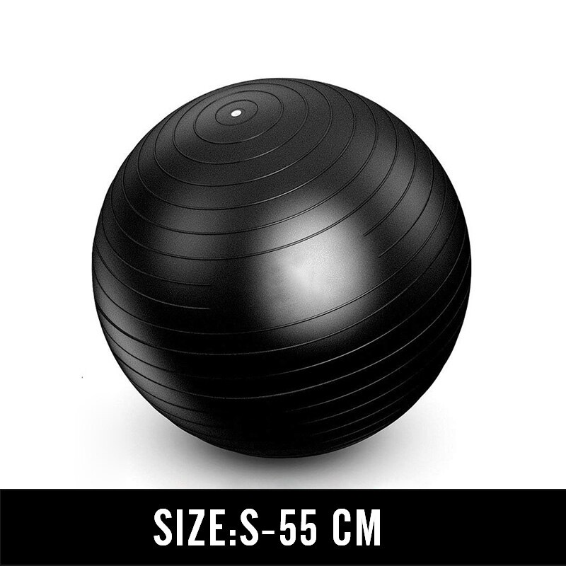 Bolas de ejercicio antiexplosión para hombre, 55cm-75cm, pelota para gimnasio, Pilates, Yoga, Fitness, equilibrio, estabilidad, soporta 2200lbs: Black 55 cm