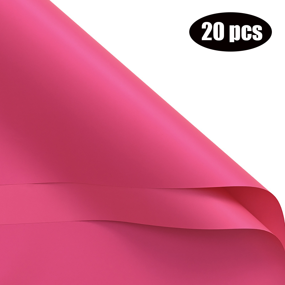 20 piezas de papel para envolver flores, ramo de papel Ouya de Color sólido, paquete Floral de estilo coreano, materiales de floristería DIY: Caqui oscuro