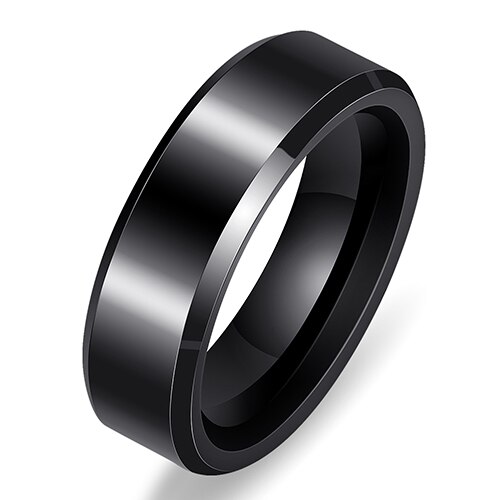 Mode Brede 6 Mm Zwart Wit Ringen Ruimte Keramische Sieraden Ring Eenvoudige Staart Ring Van Mannen En Vrouwen Party accessoires: 10 / black