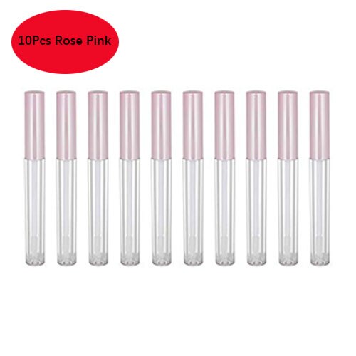 20 stk guld lipgloss tube tom lipgloss tube flaske til fremstilling af læbe oliebeholder mini prøve lipgloss tubes kvinder makeup værktøj: 10 stk rosa rosa
