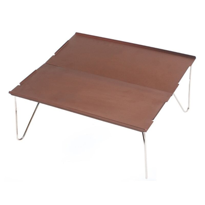 Ultralet bærbart bord vandreture camping folde aluminium bord udendørs rygsæk 28gf: Kaffe