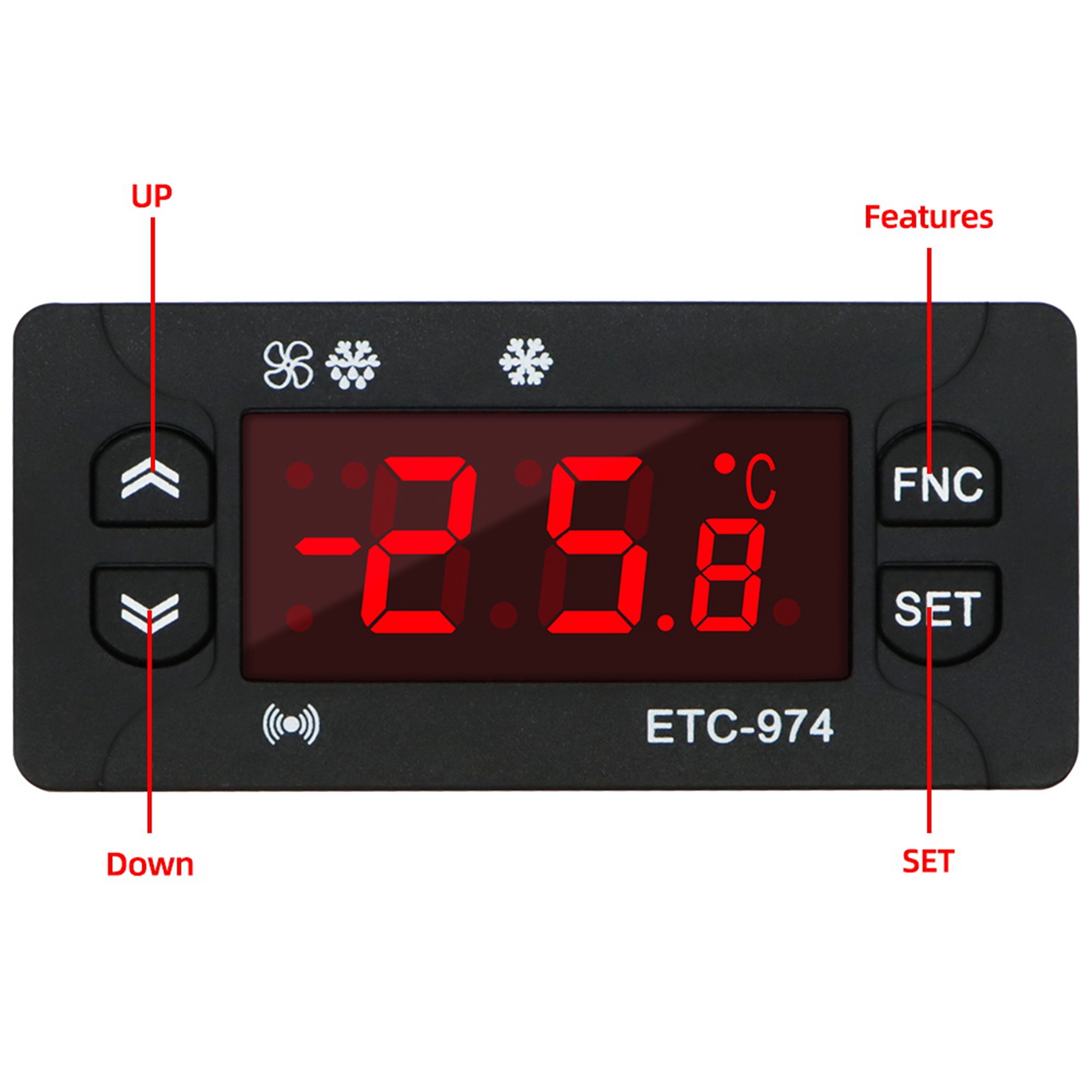 ABNP ETC-974 Digital Temperature Controller Microcomputer Thermostats Thermostat Refrigeration Alarm 220V Sensor