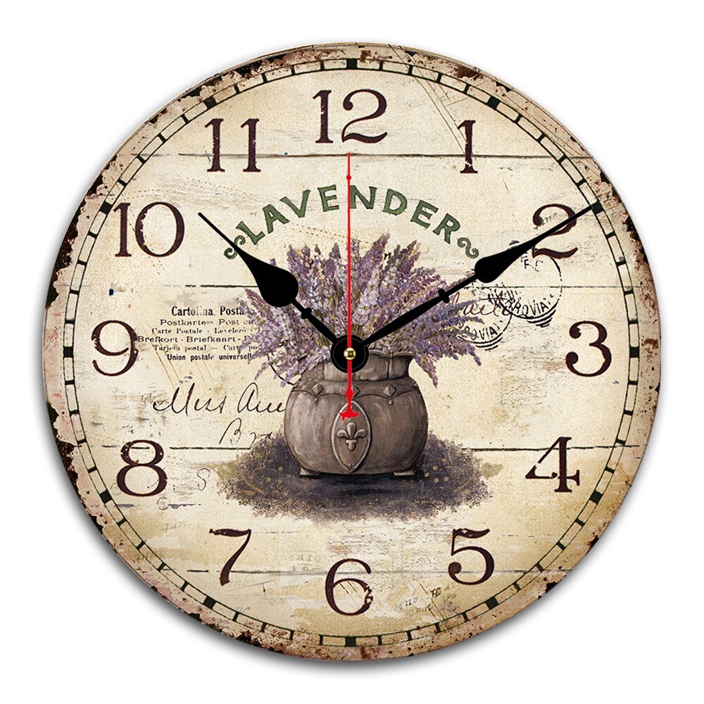 Vintage Wooden Wall Clock Antique Silent Decorative Wood Wall Clocks for Living Room Home Office Kitchen Wall Decor: black