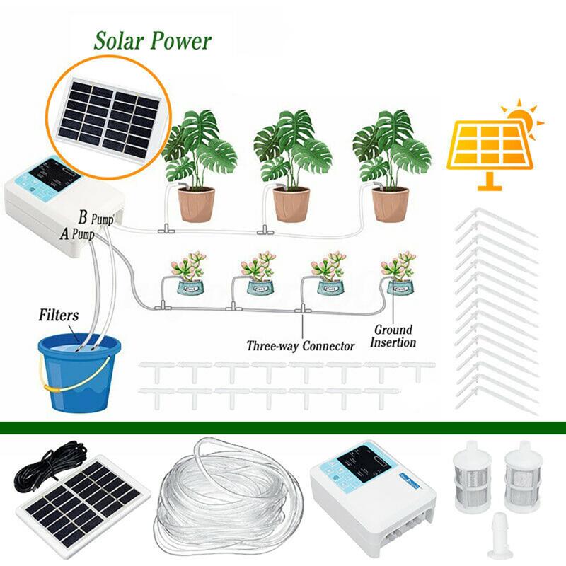 Solar Automatic Watering Device Garden Watering System Drip Irrigation System Controller Timer Indoor Potted Watering System