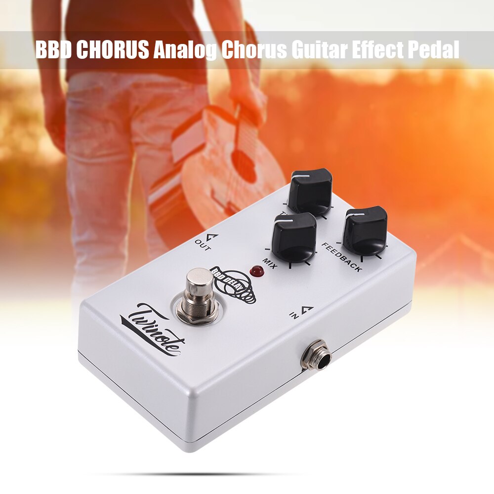 Twinote gitarreffektpedal bbd chorus analog chorus-processor eller gitarreffektpedal fullt metallskal med äkta bypass: Bbd försening