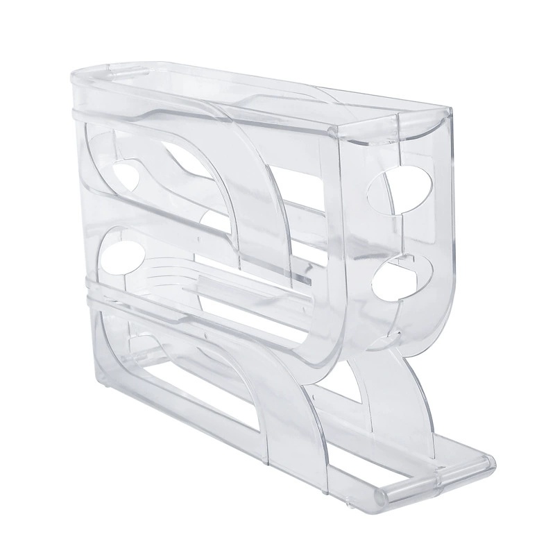 Rodillo automático para huevos de gran capacidad, refrigerador de cuatro niveles para el hogar, caja de almacenamiento de huevos, ahorro de espacio, cocina dedicada: Default Title