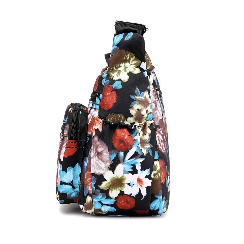 RUWB Europäischen und Amerikanischen Stil Nylon Kleine Schulter Tasche Damen lässig Blumen- Umhängetaschen für Frauen Klappe Bote Tasche Bolsa