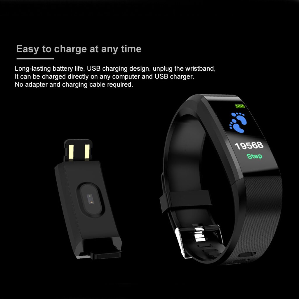 Smart Bracelet Fitness Watch Band Smart Blood Pressure Bracelet Tracker Heart Rate PK MiBand Smartband message push